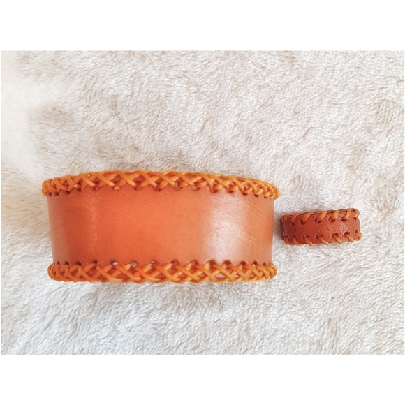 Jewelry - Handmade leather bracelet and ring